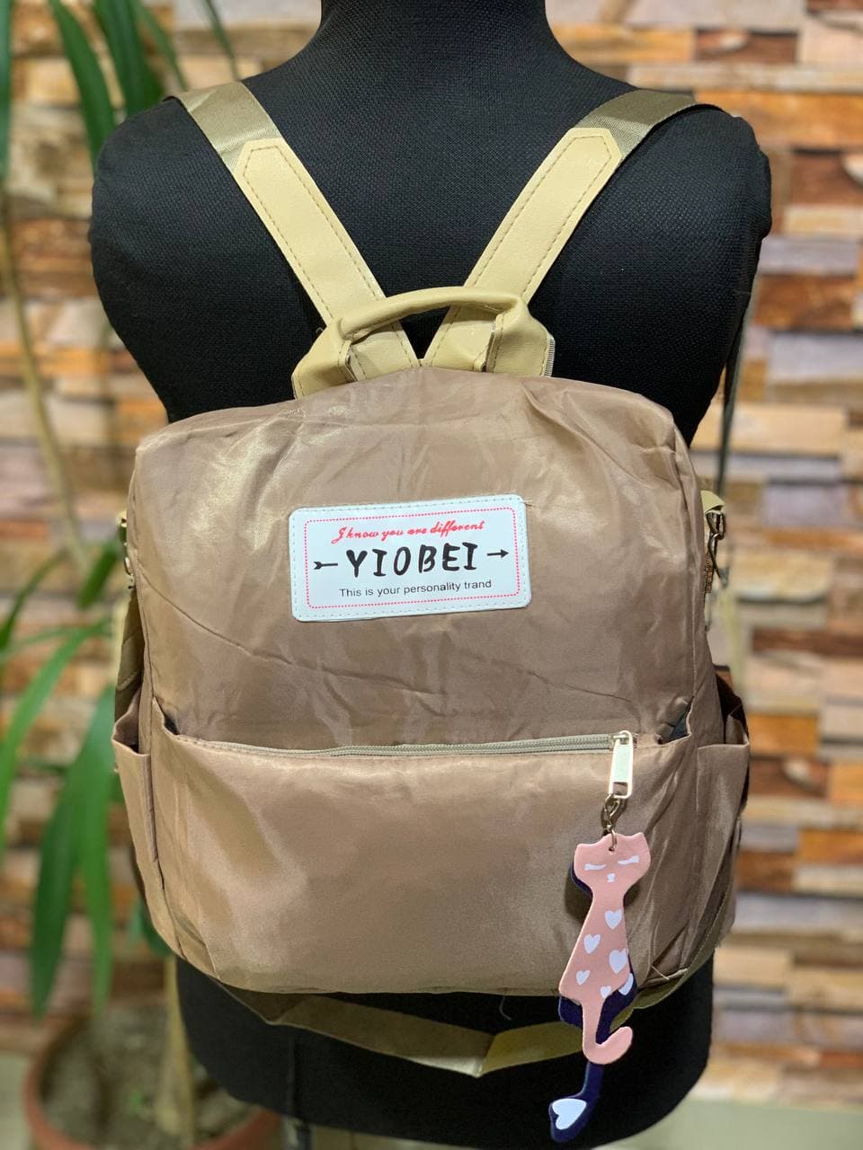 Sac à dos oxford Antivol étanche Pour Femme – Biege - Sac à dos et Mode - صورة حقيقية 7