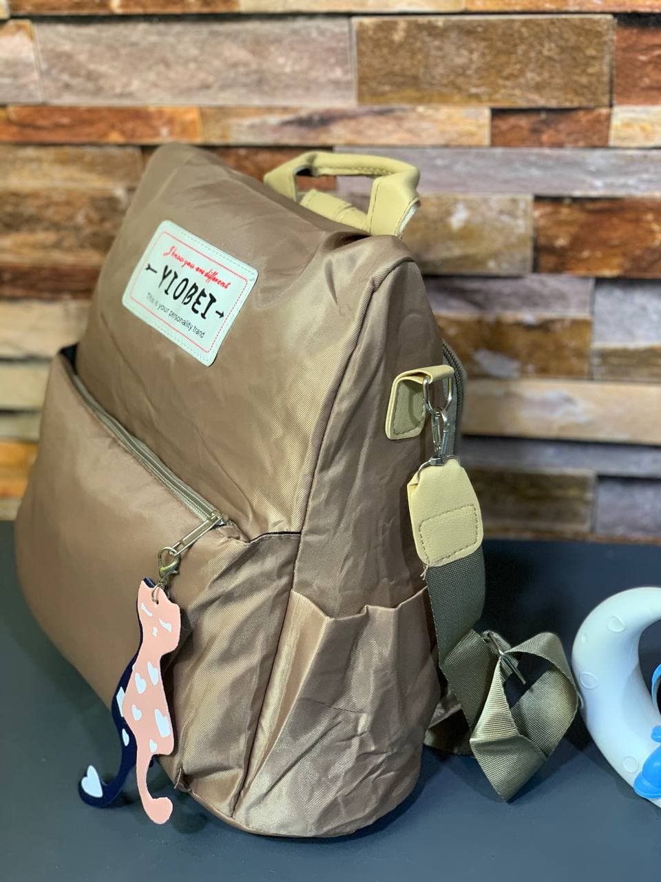 Sac à dos oxford Antivol étanche Pour Femme – Biege - Sac à dos et Mode - صورة حقيقية 12