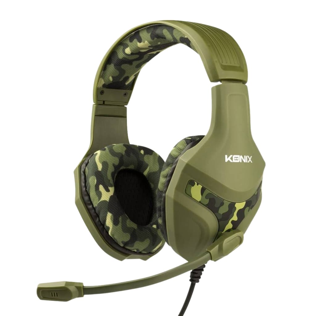 Konix Mythics Casque gaming filaire PS-400 pour console Haut-parleurs 40 mm - Microphone - Motif camouflage vert kaki - Électronique - صورة 3
