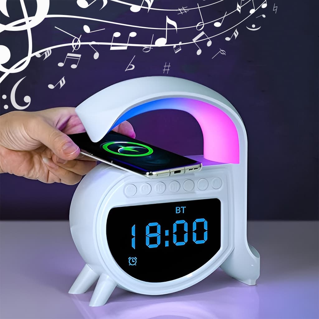 Réveil et Haut-parleur Bluetooth RGB intelligente type Big G Wireless Charger V5 - Électronique - صورة 1
