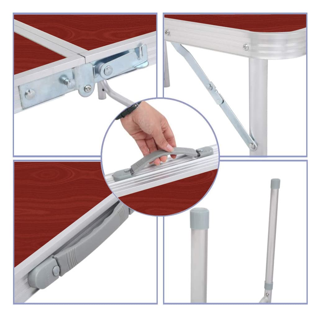 Table pliante valise Portable en métal aluminium 120 x 60 x 70 cm - Camping et Randonnée - صورة 4
