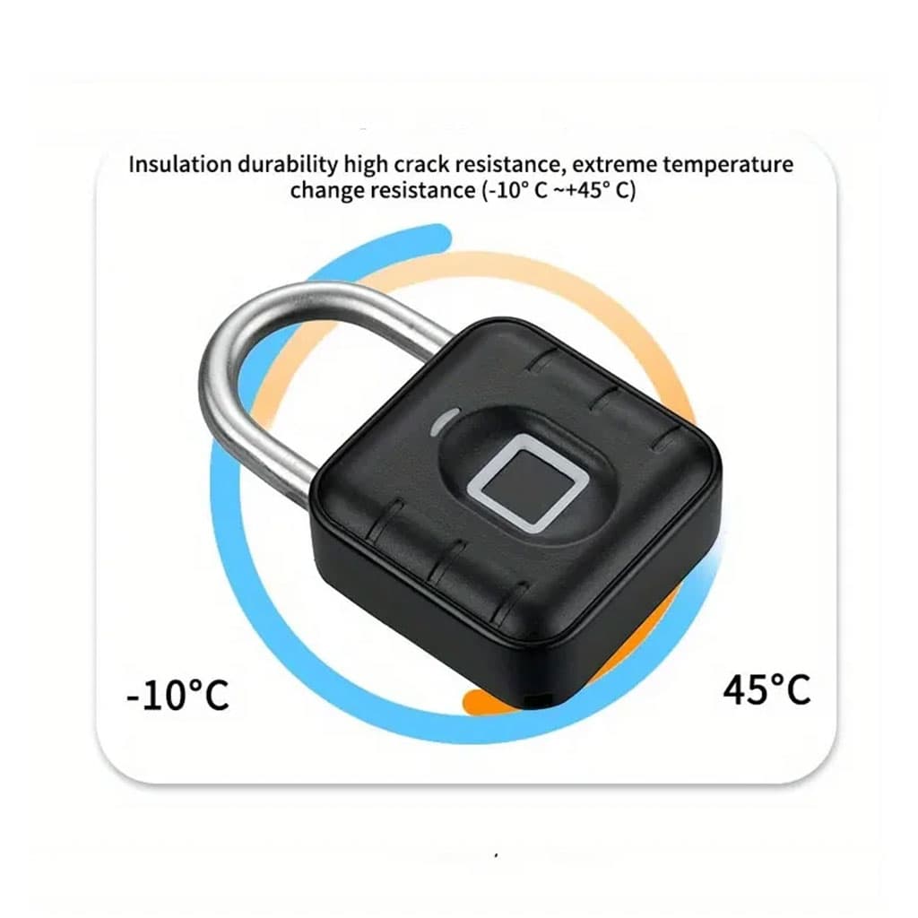 Cadenas à Empreintes Digitales étanche, Serrure Biométrique En Métal Sans Clé - Outillage et Bricolage - صورة 6