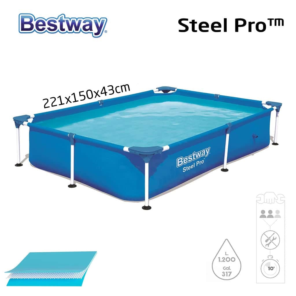 Steel Pro™ Piscine Rectangulaire 221 x 150 x 43cm Bestway 56401 - Divers - صورة 1