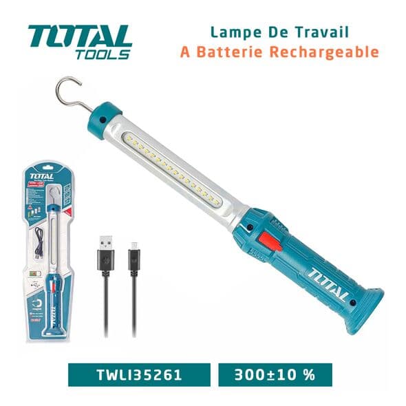 Lampe De Travail TOTAL Rechargeable Avec Base Magnétique TWL3606LI - Électronique - صورة 1