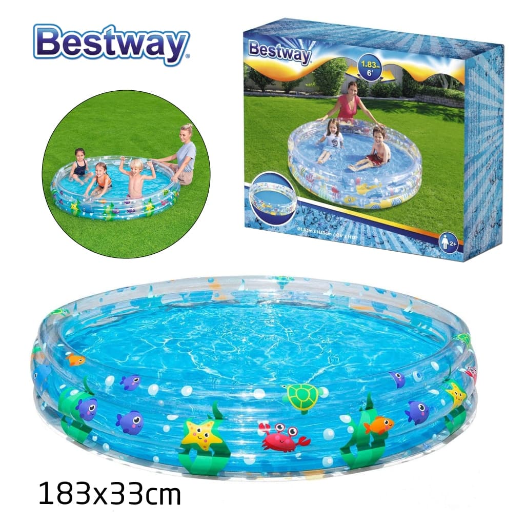 Piscine Gonflable Ronde Transparente Pour Enfants 183 x 33cm Bestway #51005 - Divers - صورة 1