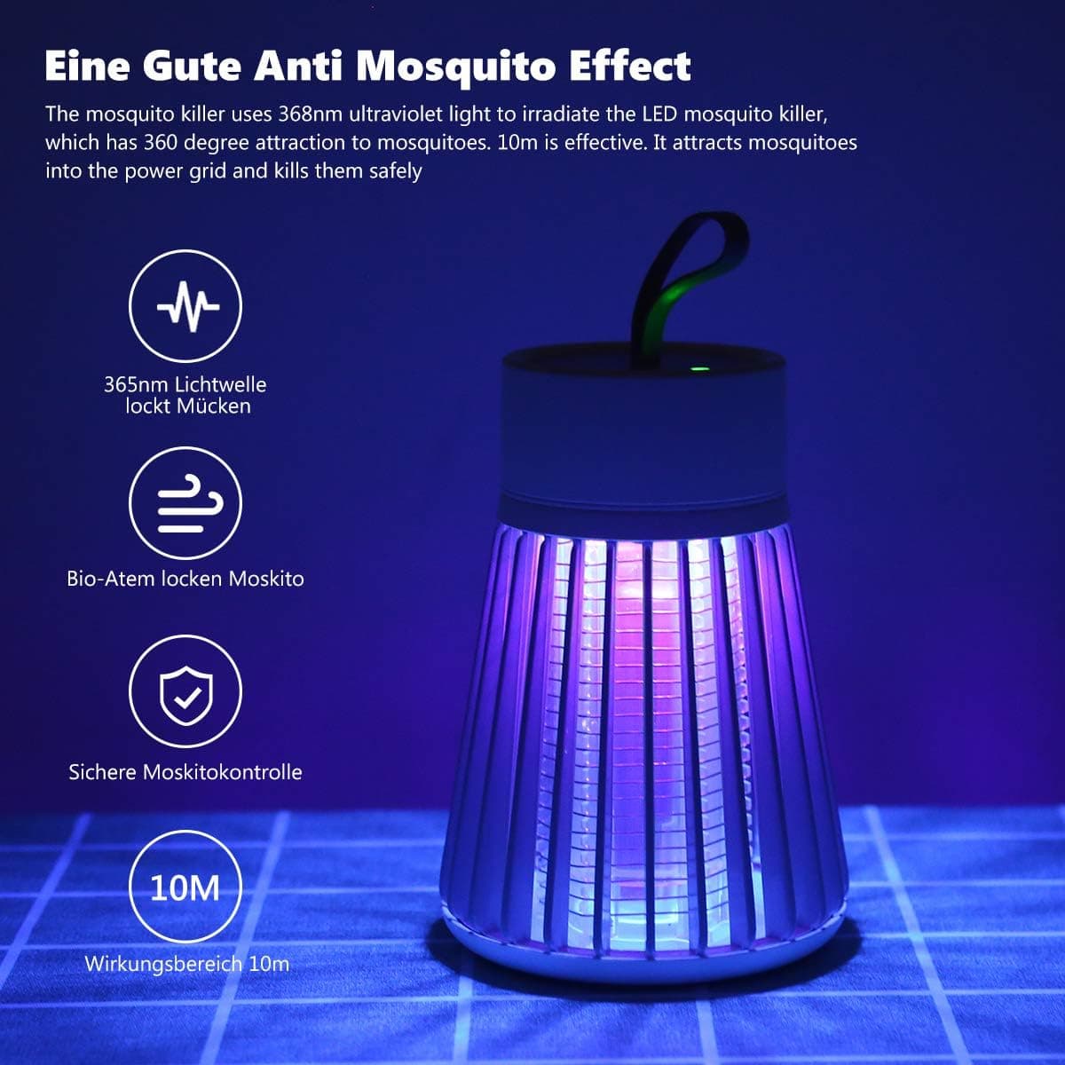 Lampe a lumière UV électrique zappeur anti-moustiques Rechargeable - Électronique - صورة 5