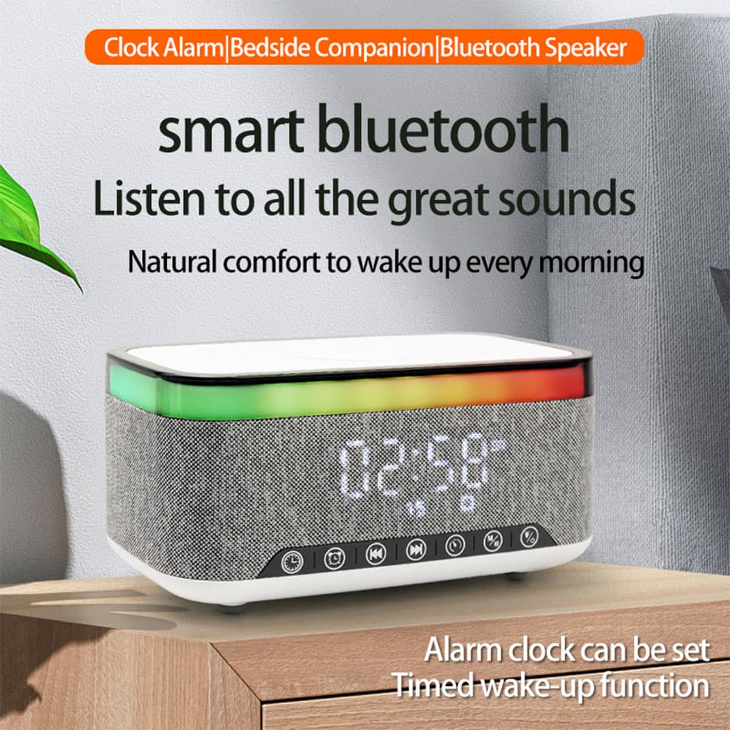 Haut-parleur Bluetooth intelligent, veilleuse créative de bureau, chargeur audio sans fil, lumière d’ambiance de chevet - Électronique - صورة 3