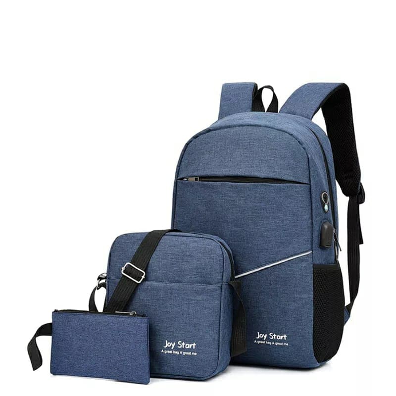 3 PCS Sac à dos multifonctionnel Avec Sortie USB ET Sortie kit-man - bleu - Sac à dos et Mode - صورة 1