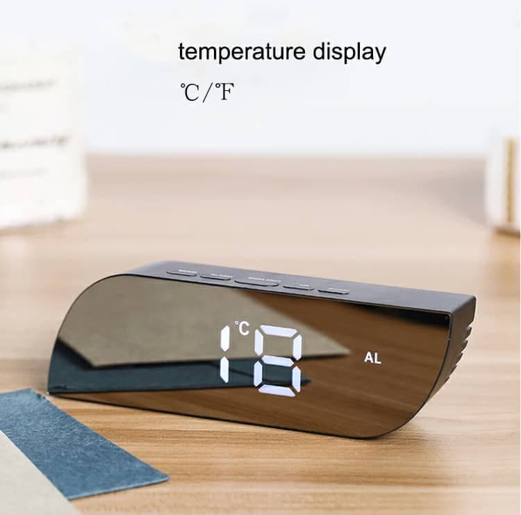 Réveil numérique intelligent horloge à affichage numérique miroir avec lumière LED - Électronique - صورة 2