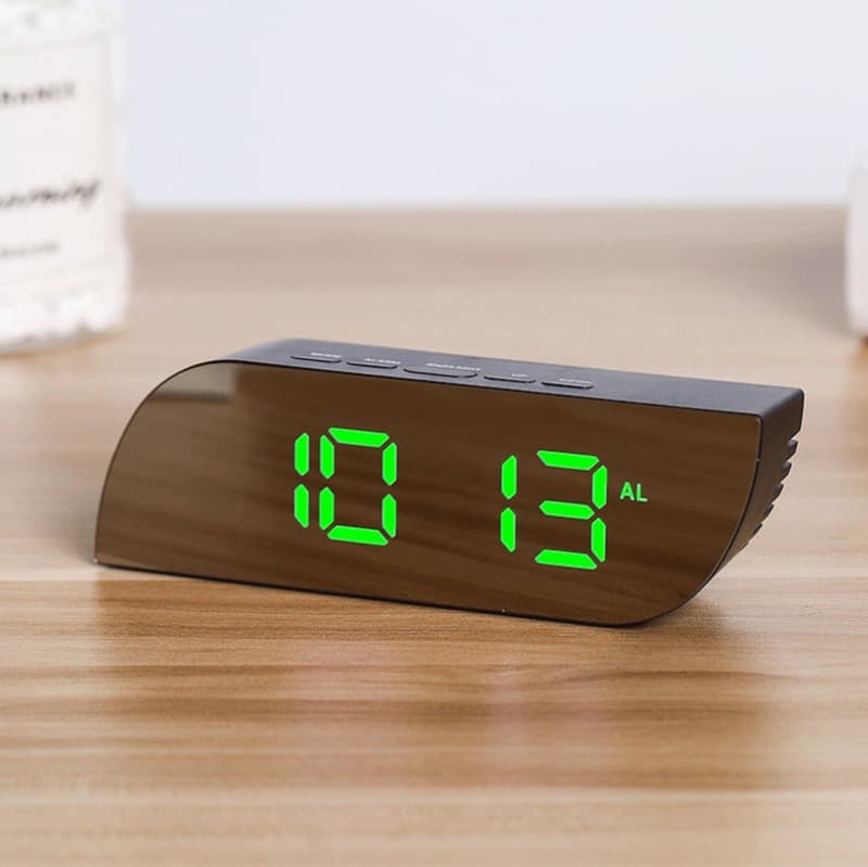 Réveil numérique intelligent horloge à affichage numérique miroir avec lumière LED - Électronique - صورة 4