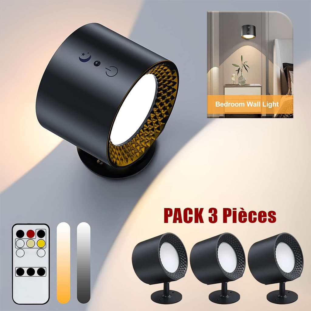 PACK X3 Applique murale Double Tète avec 3 températures de couleur et 3 niveaux - Accessoires Auto/Moto - صورة 1
