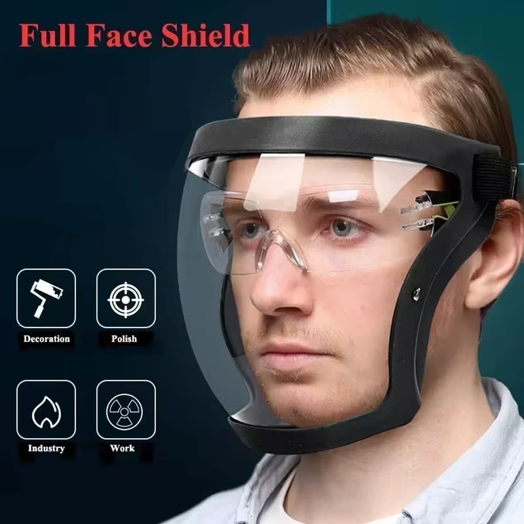 Masque facial intégral HD transparent, super protecteur anti-buée et respirant - Outillage et Bricolage - صورة 3