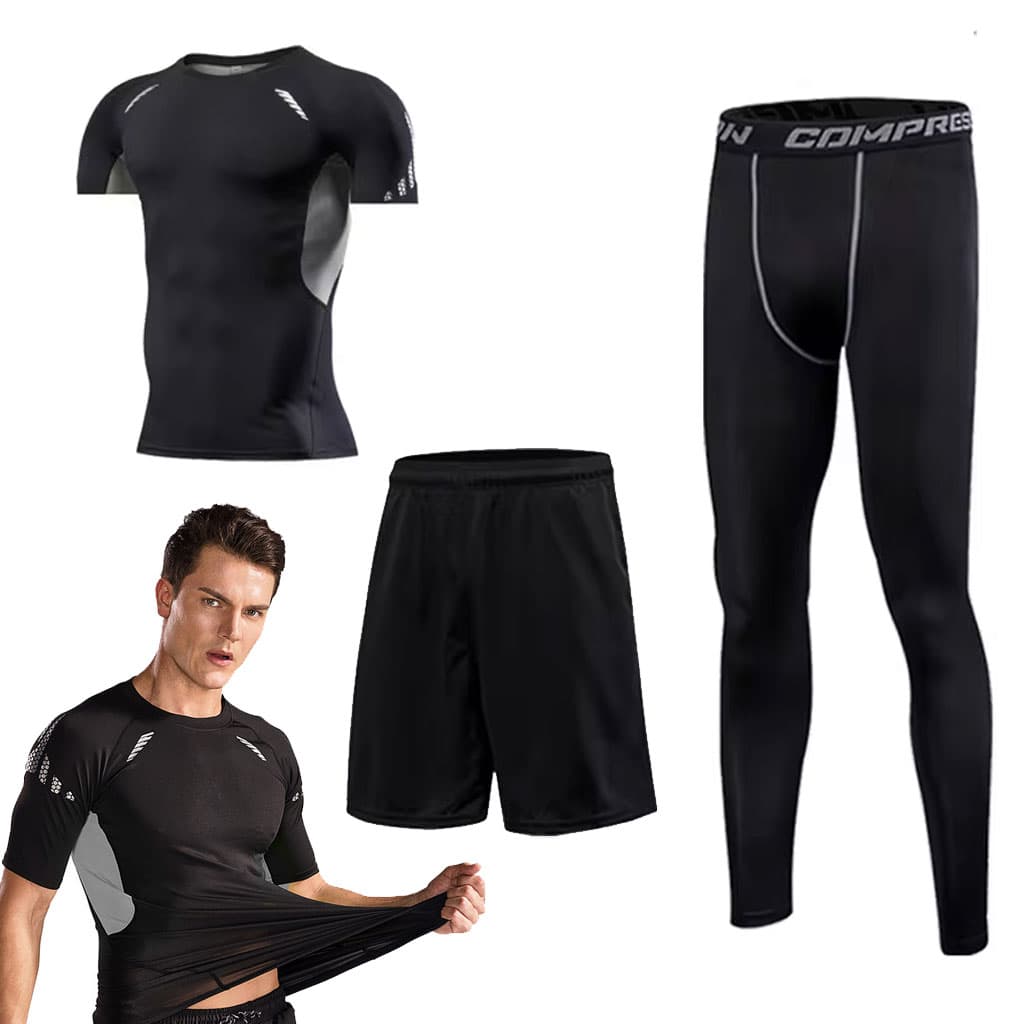 GYM Sport Kit Compression pour Hommes 3 pcs - طقم رياضي 3 قطع - Sport - صورة 2