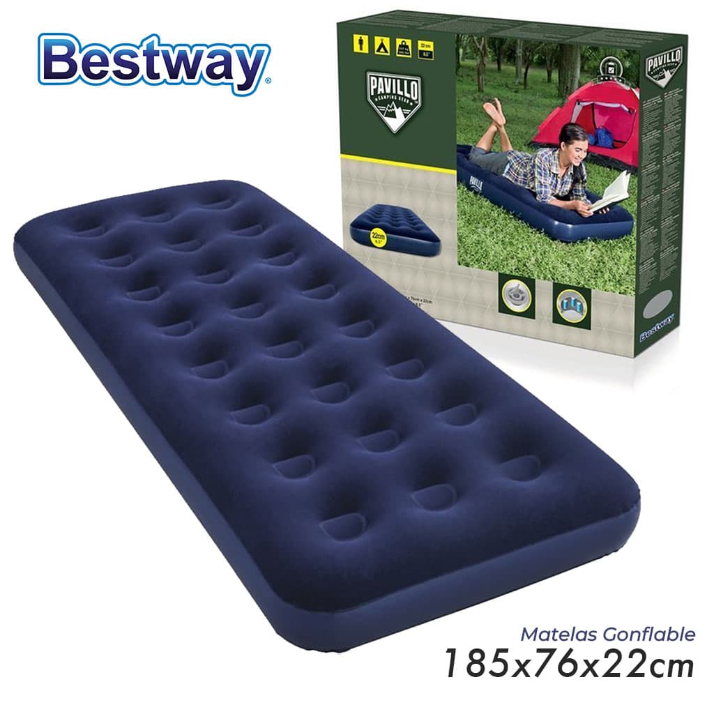 Bestway Matelas Gonflable 185cm 76cm x 22cm 67000 - Camping et Randonnée - صورة 1