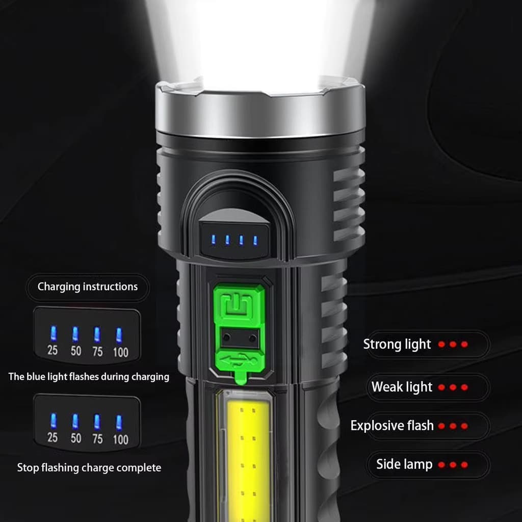 Lampe torche LED rechargeable Super lumineuse G5 - Camping et Randonnée - صورة 7