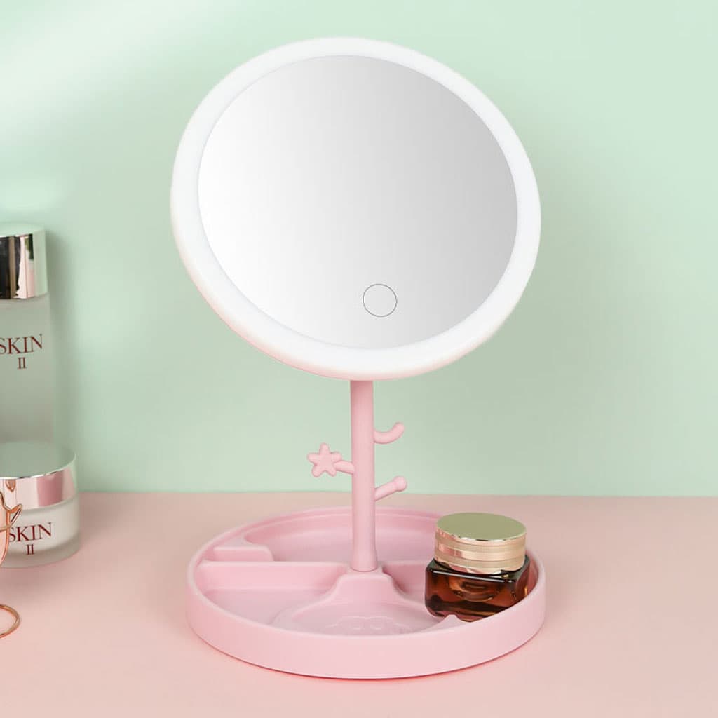 Miroir cosmétique avec lumière LED en forme Rond Rechargeable - Soins et Beauté - صورة 6