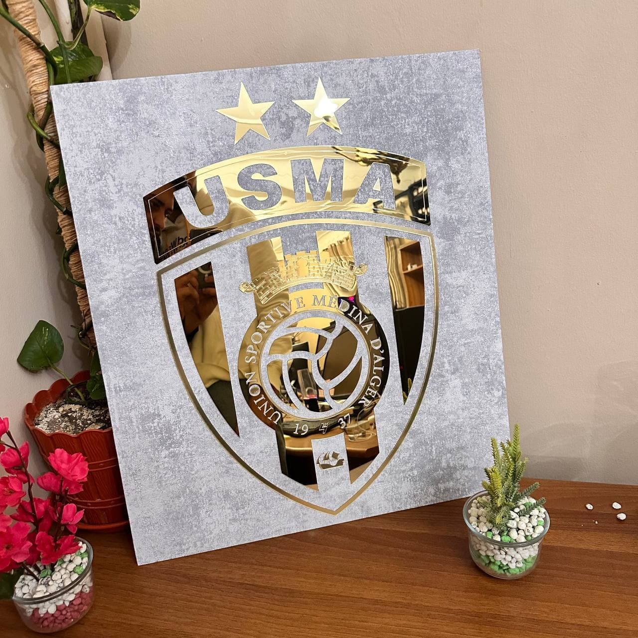 Cadre en Acrylique Effet Gold Miroir Motif Club USMA - Décoration - صورة حقيقية 7