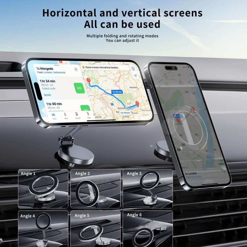Support de Téléphone Magnétique Pliable pour Voiture – حامل هاتف مغناطيسي قابل للطي للسيارة - Accessoires Auto/Moto - صورة 3