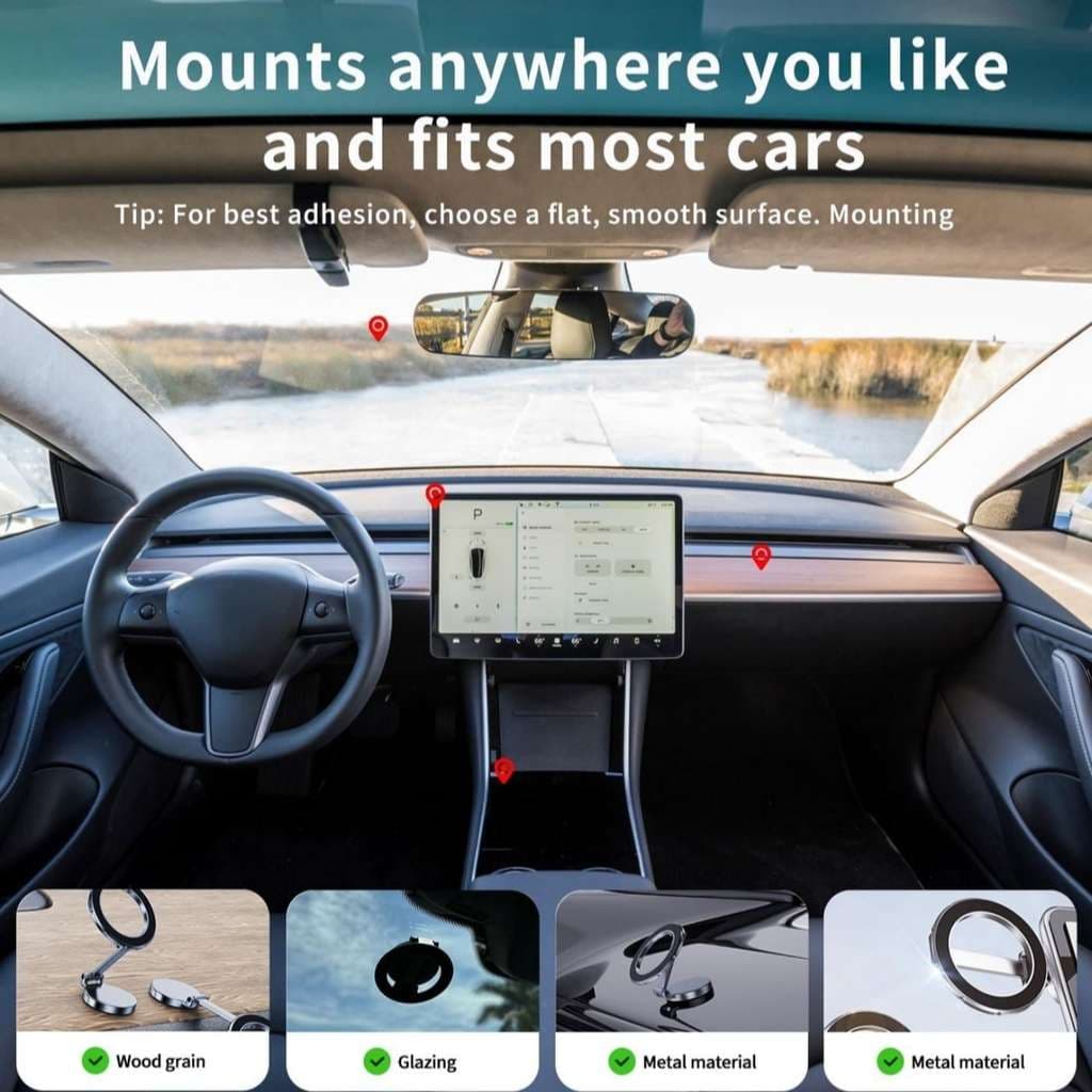 Support de Téléphone Magnétique Pliable pour Voiture – حامل هاتف مغناطيسي قابل للطي للسيارة - Accessoires Auto/Moto - صورة 5