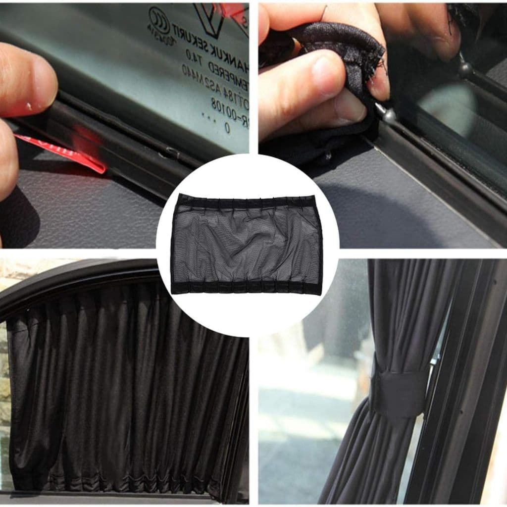 2Pcs Rideau glissé de fenêtre Protection UV pour Voiture – ستار نوافذ جانبية في السيارة - Accessoires Auto/Moto - صورة 2