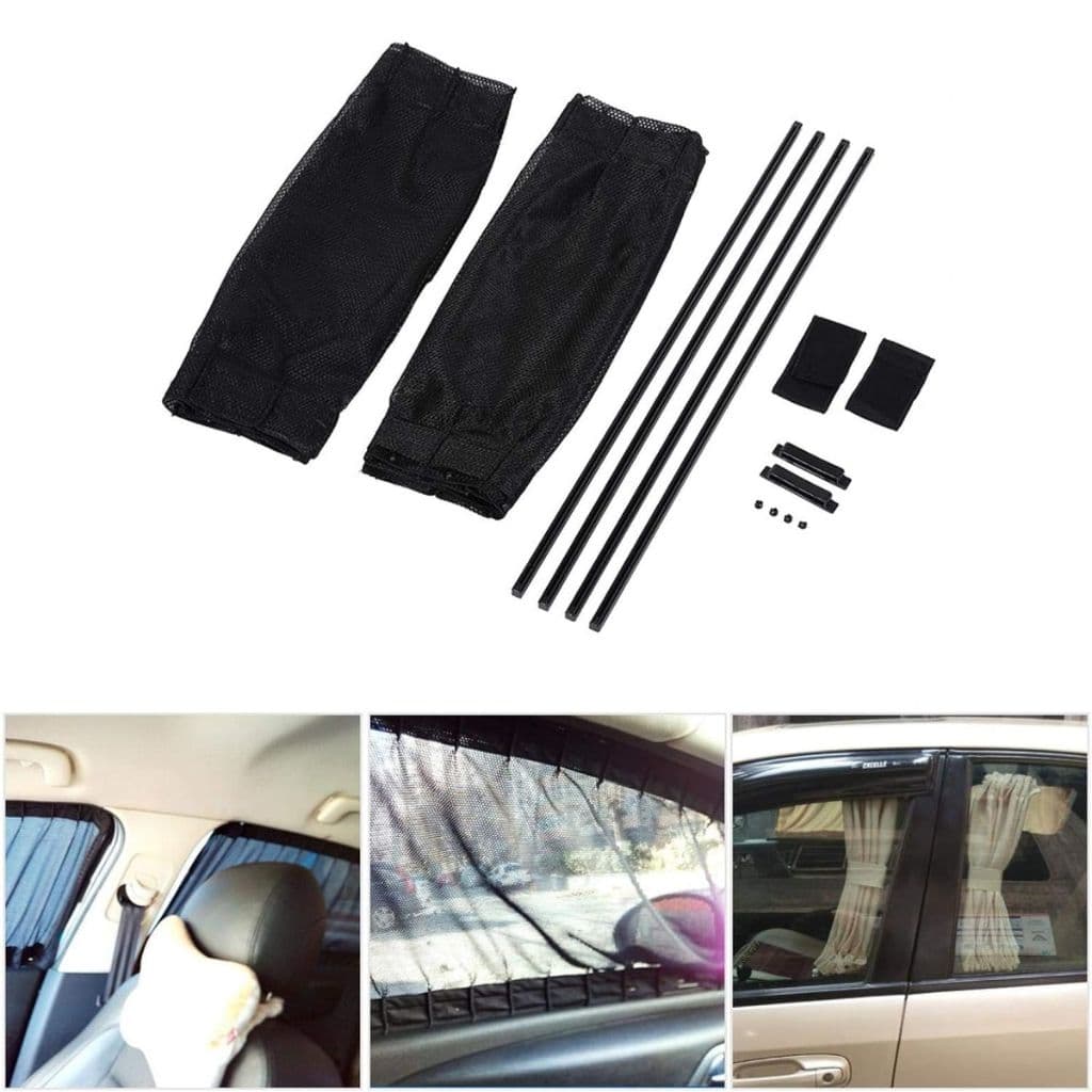 2Pcs Rideau glissé de fenêtre Protection UV pour Voiture – ستار نوافذ جانبية في السيارة - Accessoires Auto/Moto - صورة 3