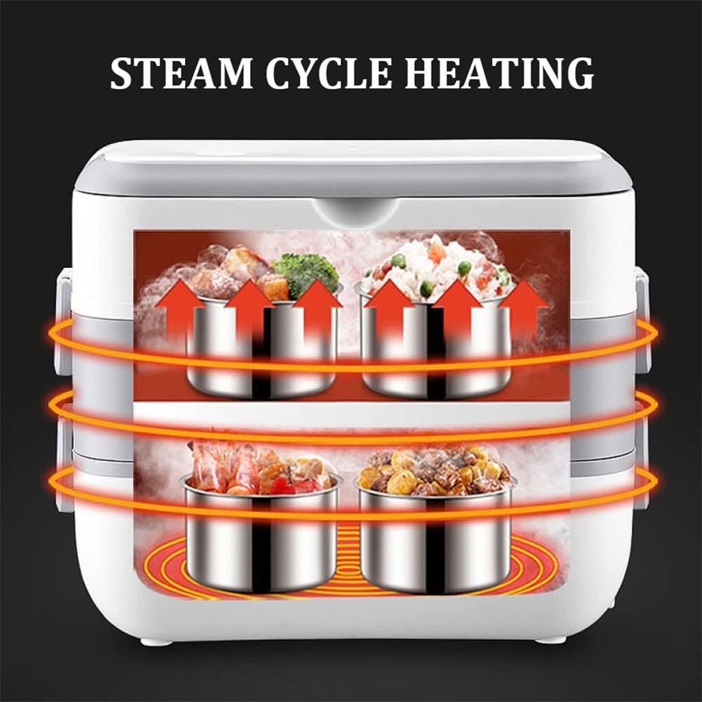 Boîte à Lunch Électrique Portable avec 2 Récipients Amovibles en Acier Inoxydable – علبة تسخين طعام - Cuisine - صورة 3