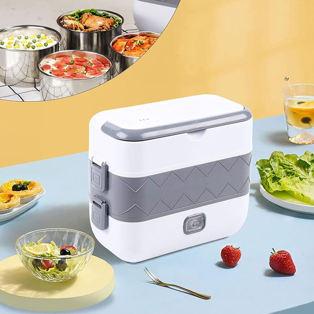 Boîte à Lunch Électrique Portable avec 2 Récipients Amovibles en Acier Inoxydable – علبة تسخين طعام - Cuisine - صورة 7