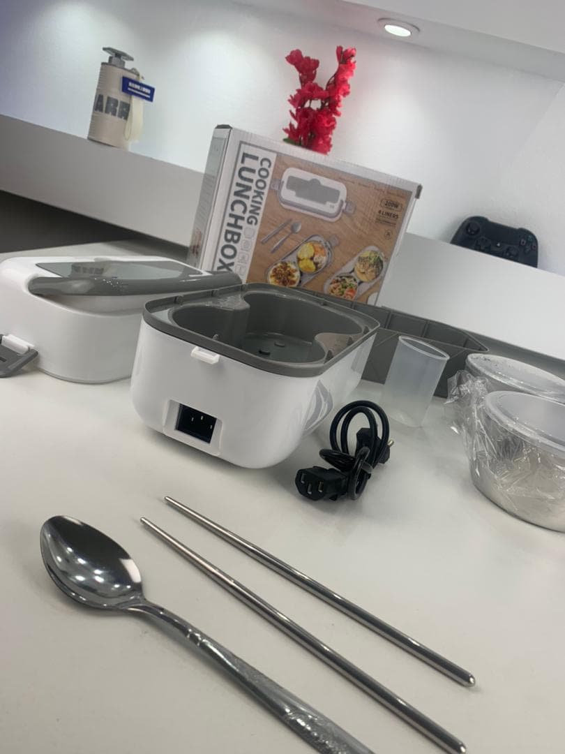Boîte à Lunch Électrique Portable avec 2 Récipients Amovibles en Acier Inoxydable – علبة تسخين طعام - Cuisine - صورة حقيقية 11