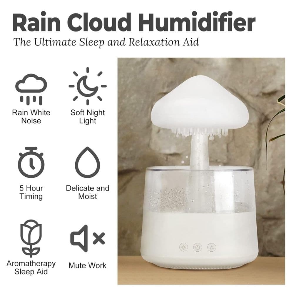 Diffuseur d'Huiles Essentielles Nuage Pluie 300ml et Bluetooth Speaker – معطر بشكل غيمة ممطرة و مكبر صوت بلوتوث - Électronique - صورة 2