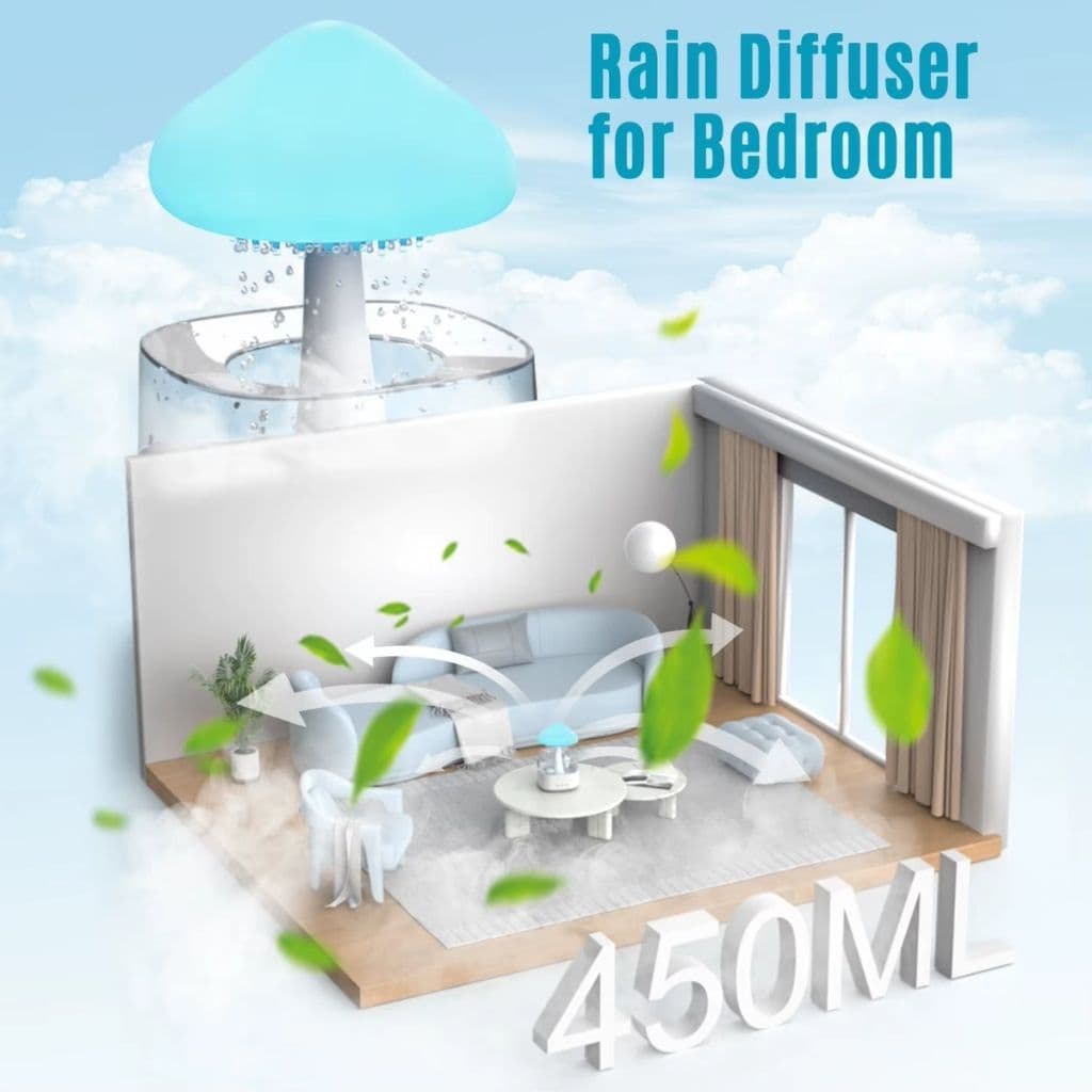 Diffuseur d'Huiles Essentielles Nuage Pluie 300ml et Bluetooth Speaker – معطر بشكل غيمة ممطرة و مكبر صوت بلوتوث - Électronique - صورة 6
