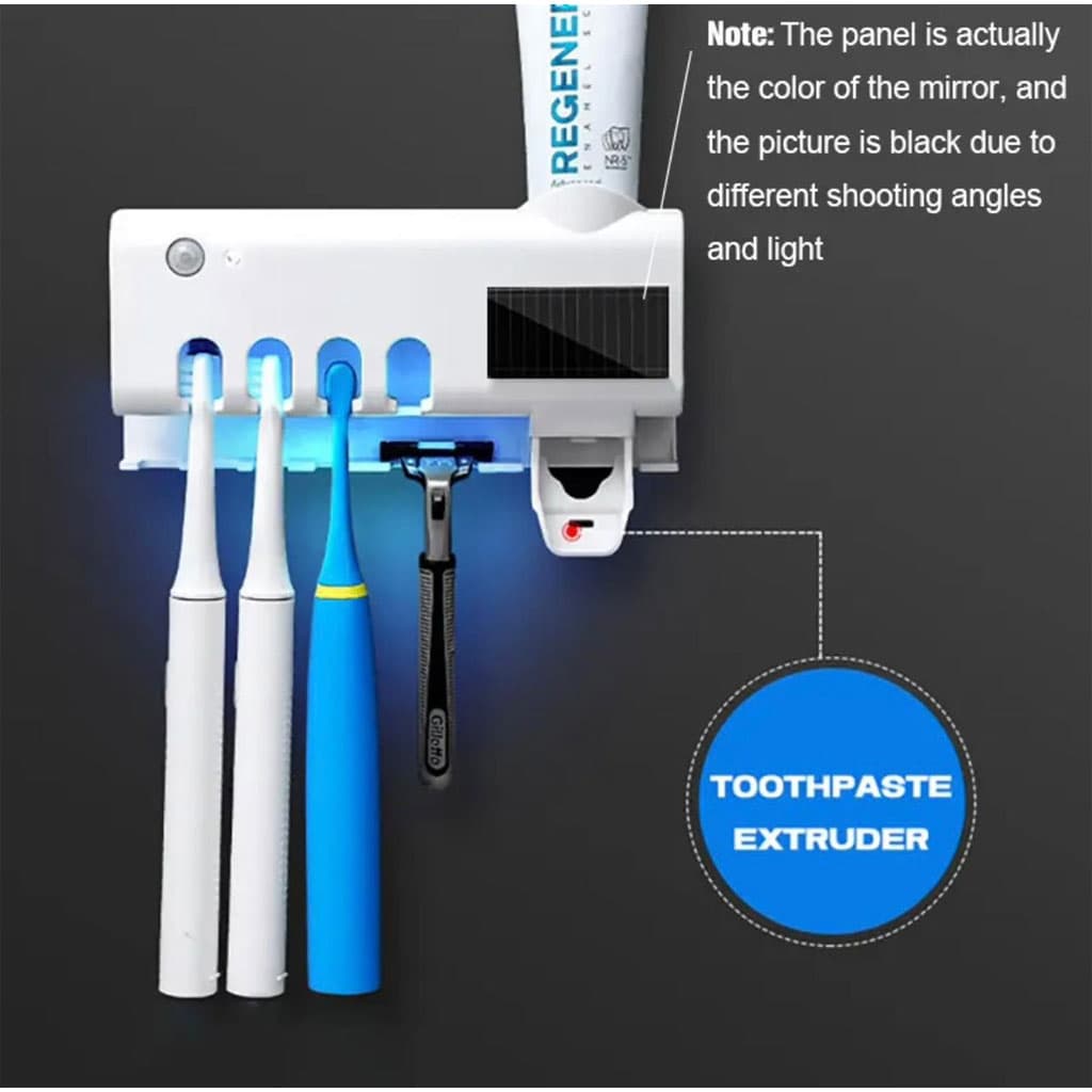 Support de Brosse à Dents UV avec Distributeur Dentifrice - Maison - صورة 5