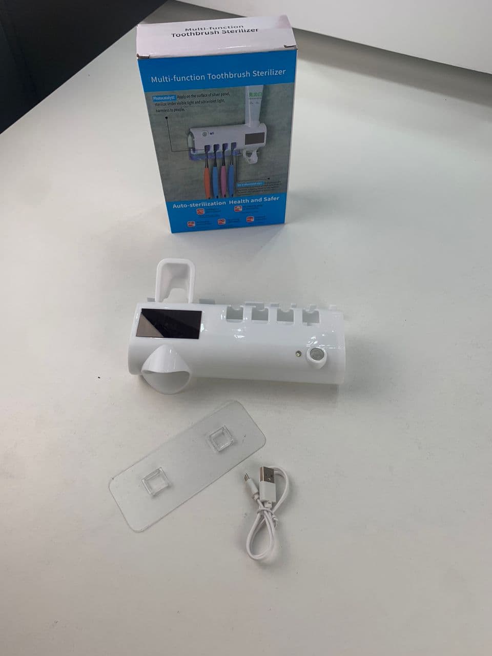 Support de Brosse à Dents UV avec Distributeur Dentifrice - Maison - صورة حقيقية 9