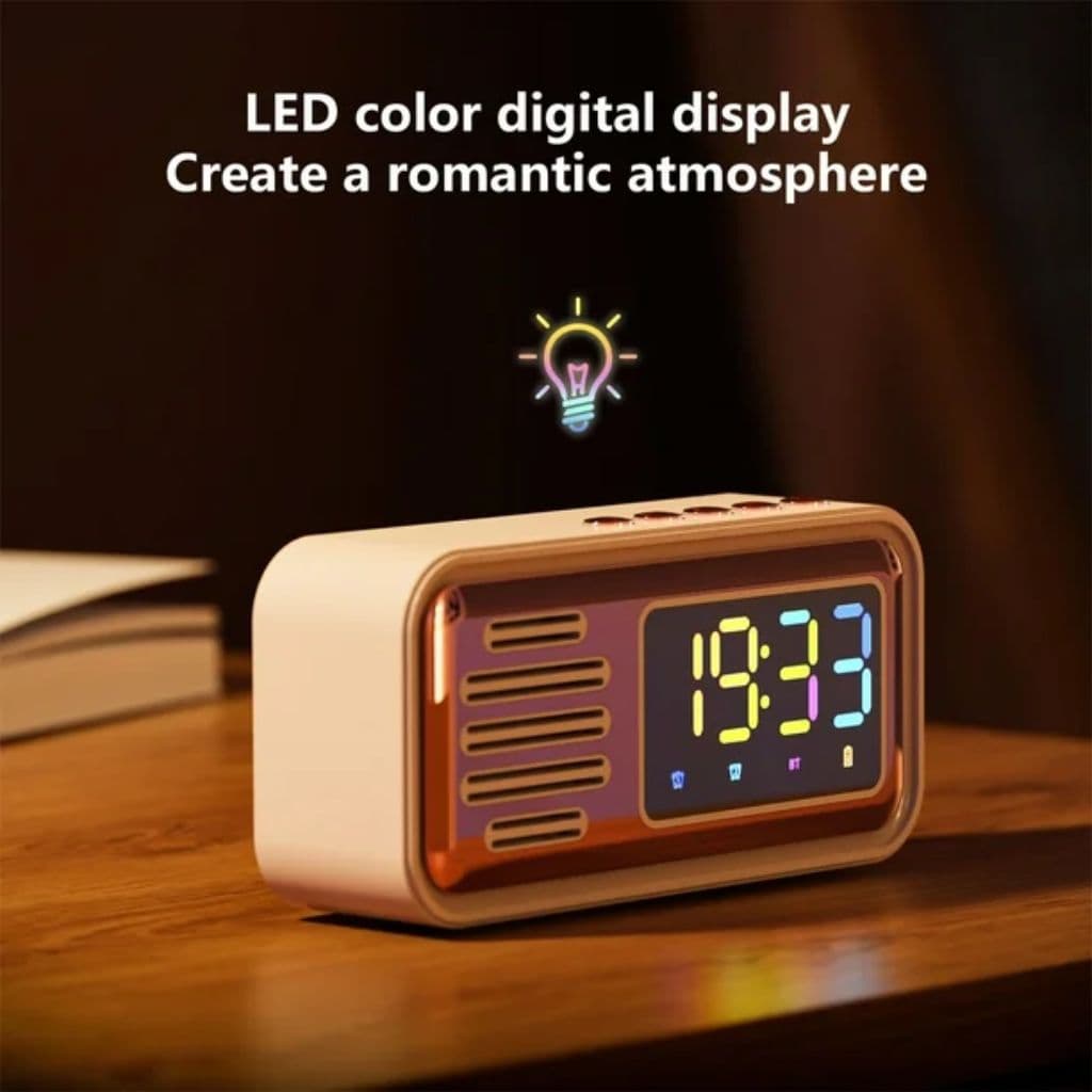 Réveil Bluetooth Rétro avec Haut-Parleur et Fonction IPX5 – ساعة منبه بلوتوث مع مكبر صوت - Électronique - صورة 4