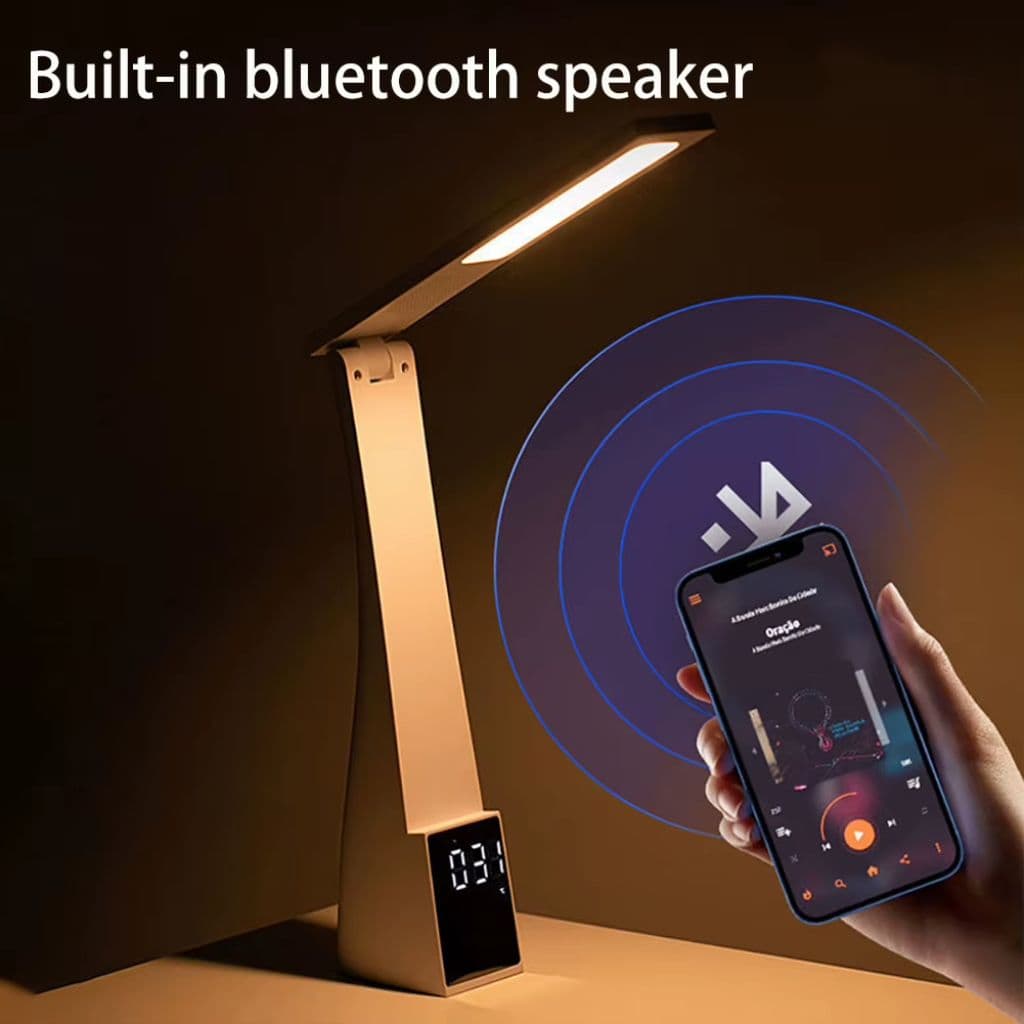 4en1 Lampe de Bureau LED et Haut-Parleur Bluetooth – مصباح مكتب و مكبر صوت - Électronique - صورة 2