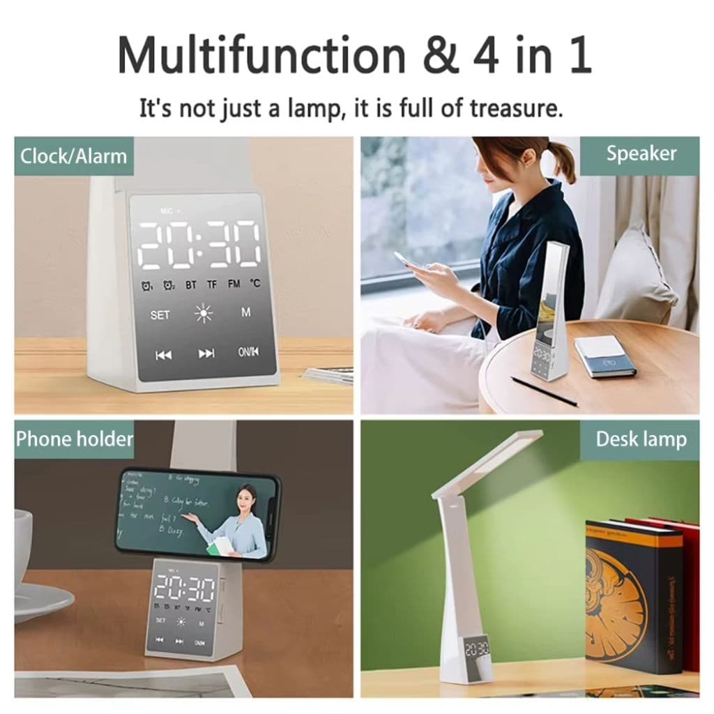 4en1 Lampe de Bureau LED et Haut-Parleur Bluetooth – مصباح مكتب و مكبر صوت - Électronique - صورة 3