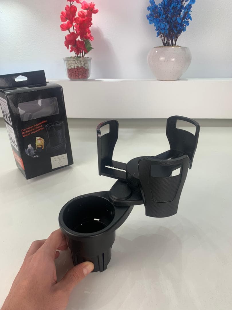 Porte-Gobelet Voiture Extensible 2-en-1 avec Base Rotative à 360° – حامل أكواب مزدوج قابل للتوسيع - Accessoires Auto/Moto - صورة حقيقية 9