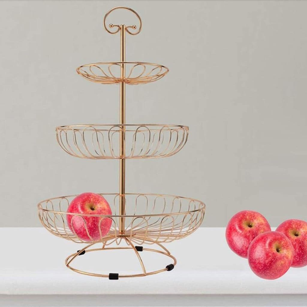 Panier à Fruits en Métal à 3 Niveaux – سلة فواكه معدنية بثلاث طبقات - Cuisine - صورة 2