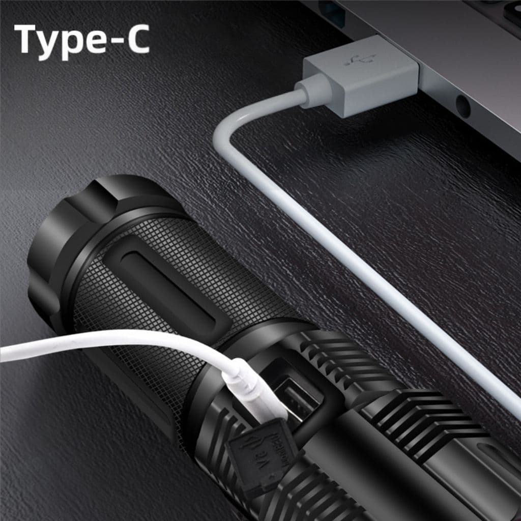 Lampe Torche 100W avec Batterie Lithium 18650*3 Portée de 1 à 1,5 km, mise au point réglable – مصباح يدوي عالي الطاقة مع بطارية ليثيوم - Camping et Randonnée - صورة 5