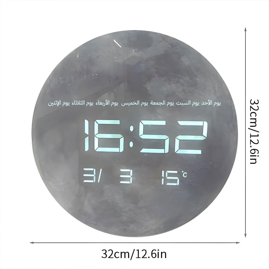 Horloge Murale Moon Numérique LED 13 Pouces – ساعة حائط رقمية - Électronique - صورة 3