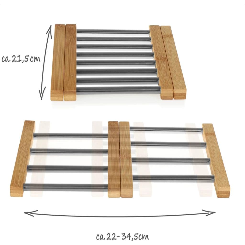 Dessous de Plat Extensible en Bambou et Acier Inoxydable – قاعدة أواني قابلة للتمديد - Cuisine - صورة 3
