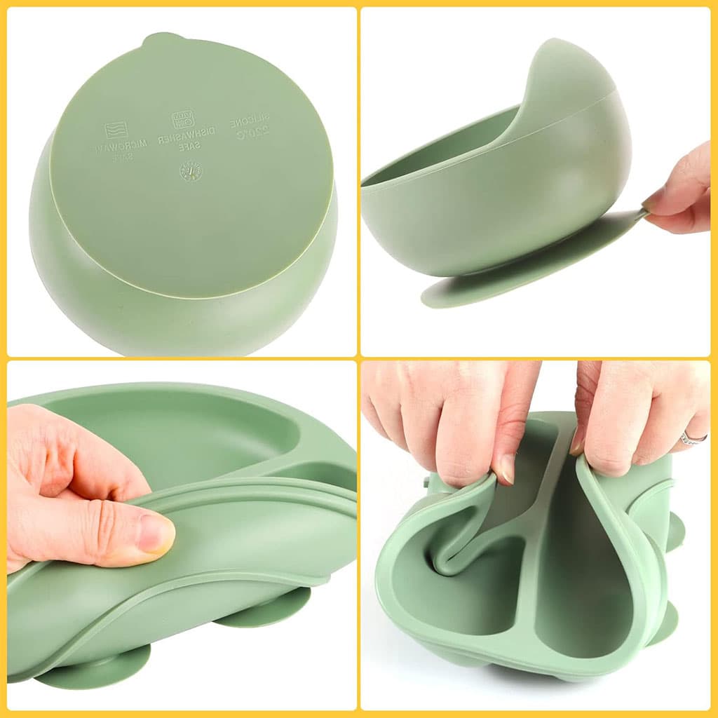 Lot de 6 accessoires d’alimentation en silicone pour bébé – طقم تغذية للأطفال - Maternité - صورة 2