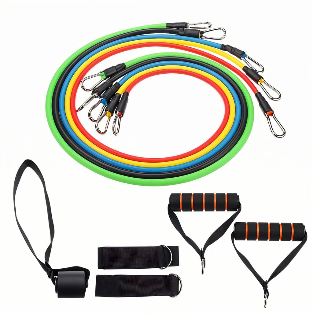 Cordes élastiques de musculation Ensemble de bandes pour sport 11Pcs (5Kg-45Kg) – طقم التدريب المنزلي - Sport - صورة 3
