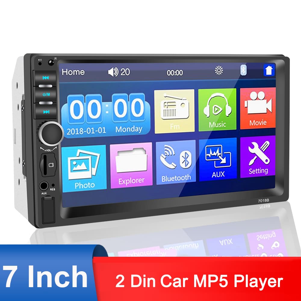 DVD Mp5 Auto-radio écran tactile 7 Pouce Bleutooth. USB AUX .CARD SD. Standard - Accessoires Auto/Moto - صورة 1