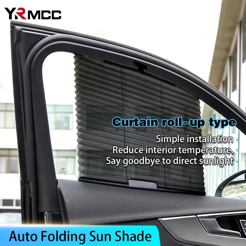 Rideau pare-soleil rétractable pour vitres de voiture 2Pcs – واقي الشمس في السيارة - Accessoires Auto/Moto - صورة 4