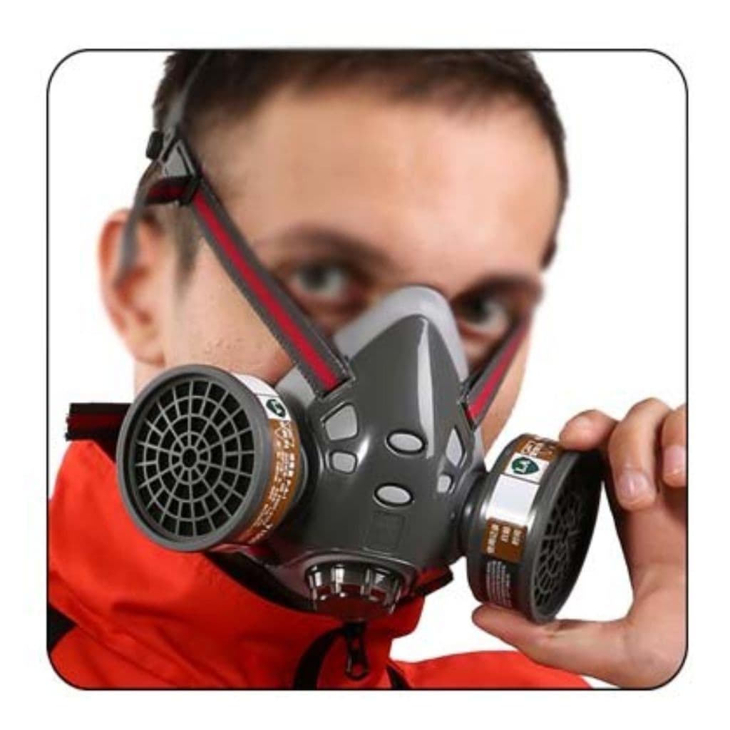 Masque de protection gaz avec 2 filtres au gel de silice – قناع تنفس للحرفيين - Outillage et Bricolage - صورة 3