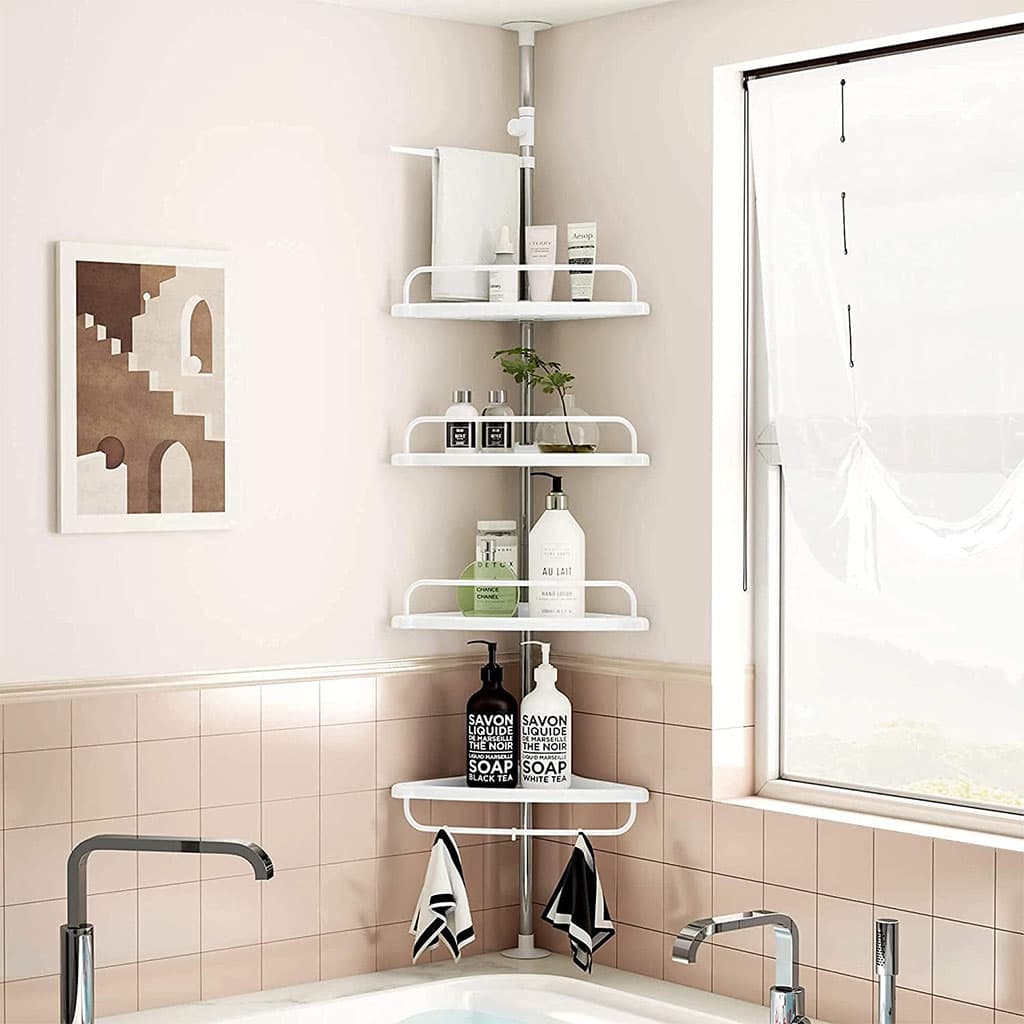 Étagère de douche d’angle à 4 niveaux réglable 320cm – رف حمام قابل للتعديل - Maison - صورة 2