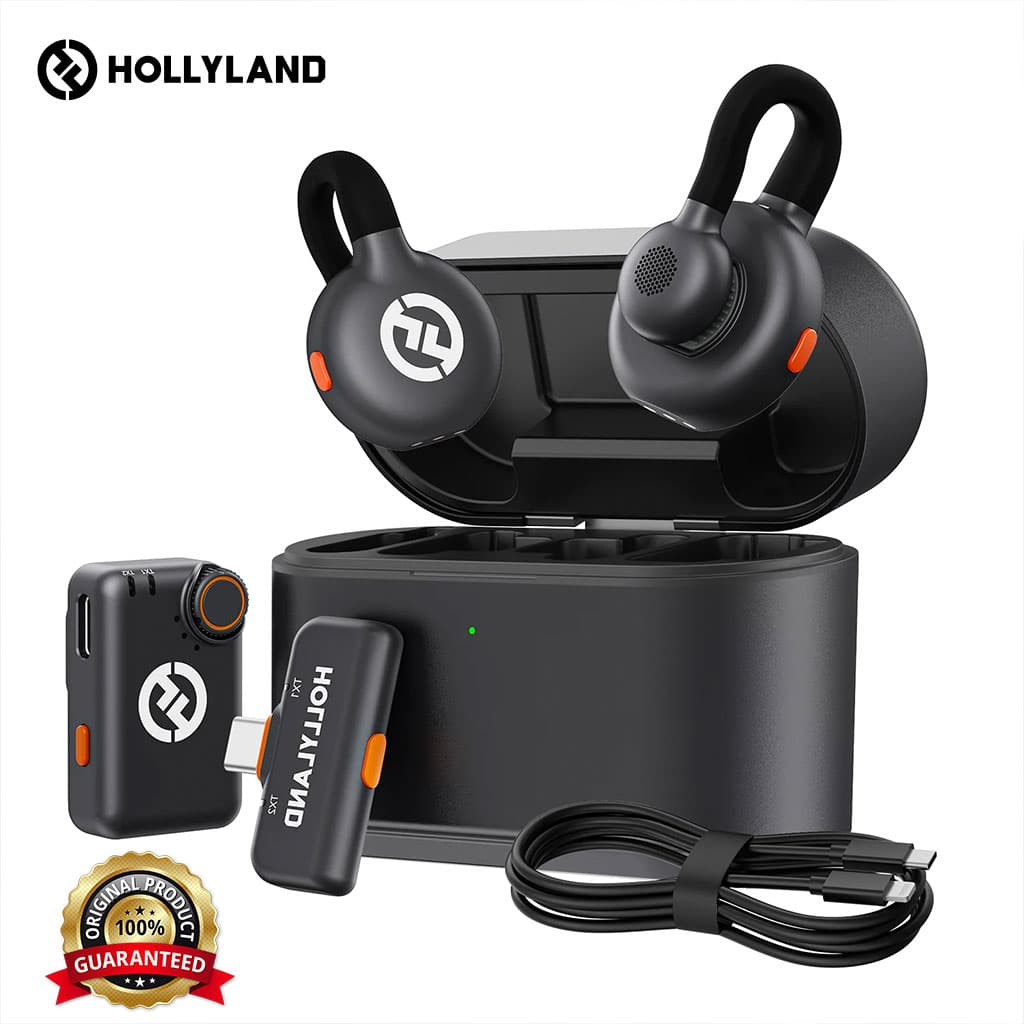 Microphone cravate sans fil Hollyland Lark M2S Combo (récepteur caméra + récepteur USB-C + câble Lightning) - Électronique - صورة 1