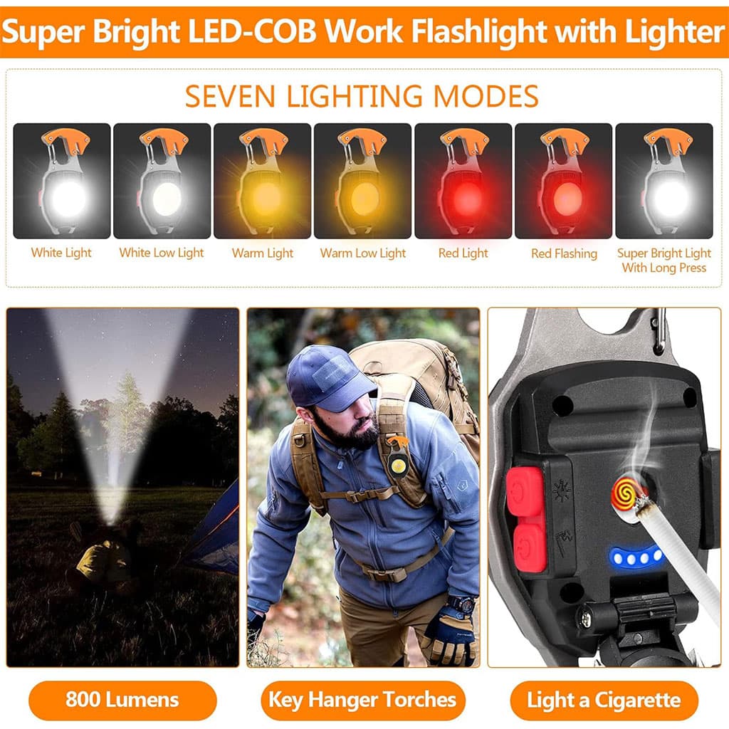 Mini Lampe LED Portable Rechargeable 8en1 – مصباح متعدد الإستعمالات - Camping et Randonnée - صورة 6