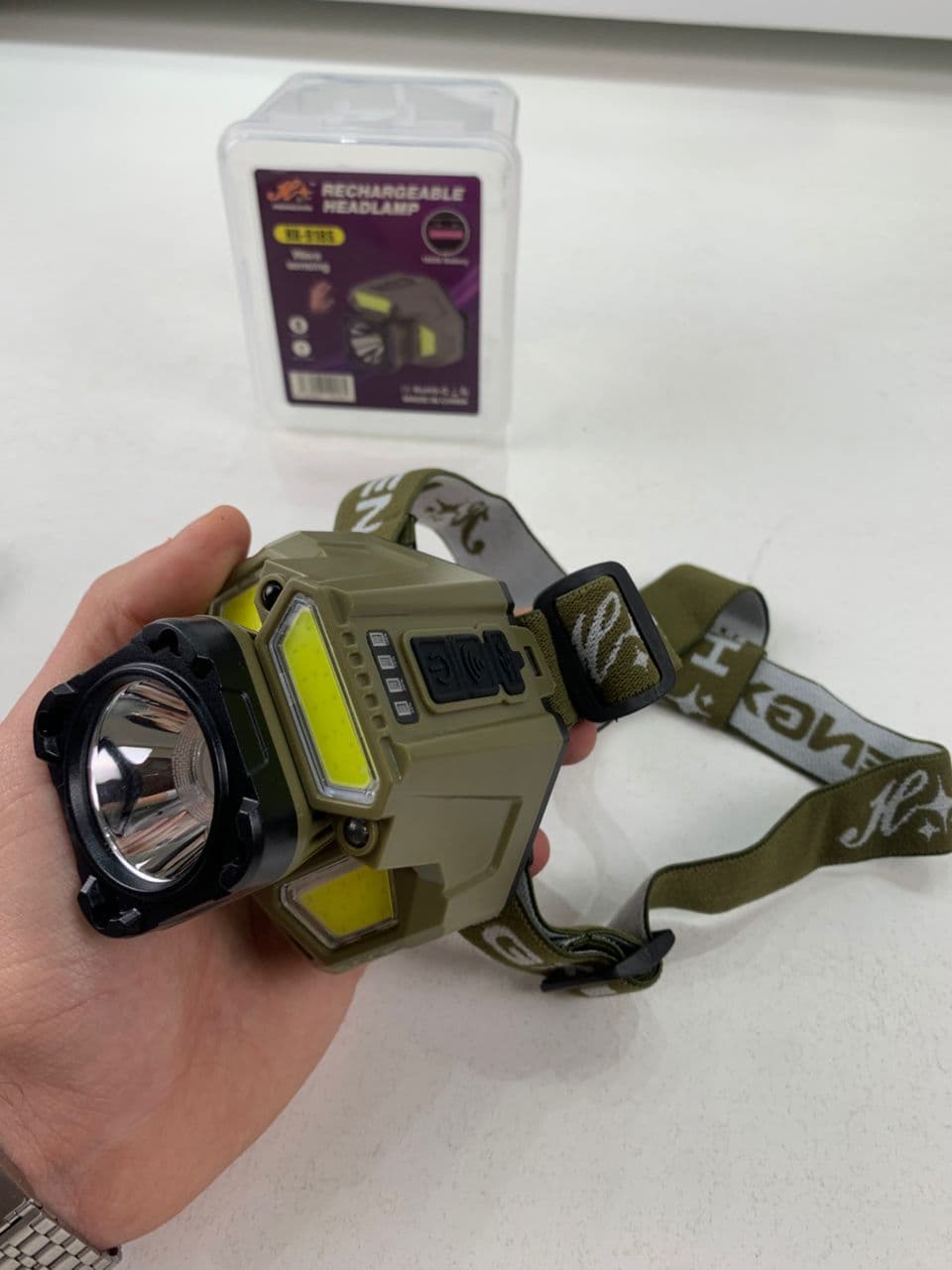 Lampe frontale rechargeable avec capteur de mouvement – مصباح مع مستشعر حركة - Camping et Randonnée - صورة حقيقية 9