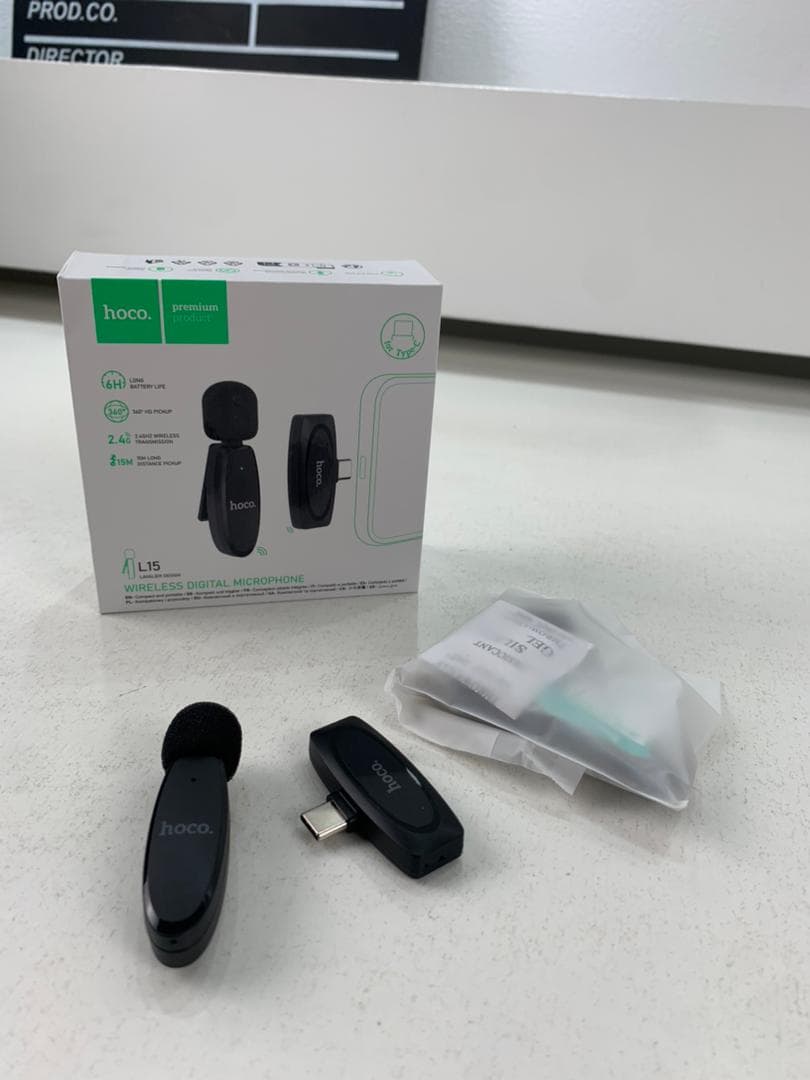 Hoco L15 Microphone Cravate Sans fil Type-C – ميكروفون لاسلكي أصلي - Électronique - صورة حقيقية 7